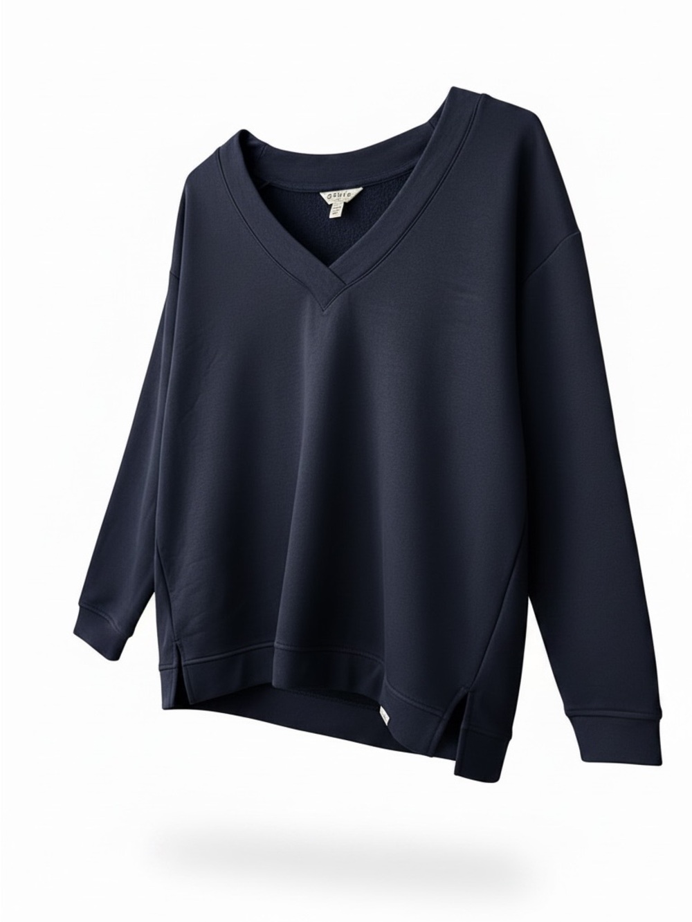 Orvis Women's Navy Blue V Neck Sweatshirt Size XL